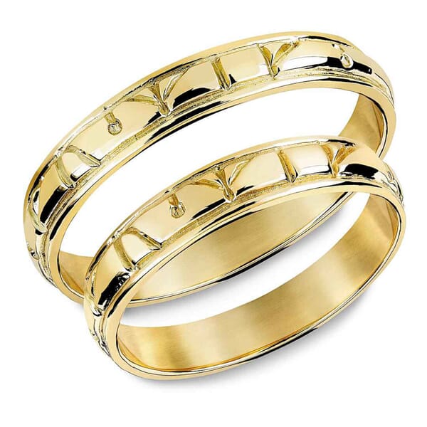Gifteringer i gult gull  14kt,  3,5 mm. SNORRE– 60435